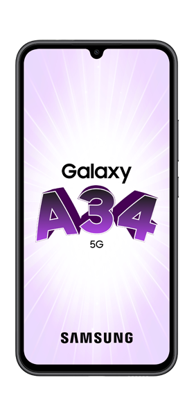 Téléphone Samsung Samsung Galaxy A34 5G Noir 89,99EUR + SIM 10EUR